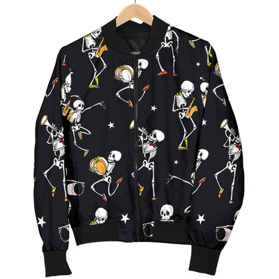 Skeleton Dance Print Men Bomber Jacket