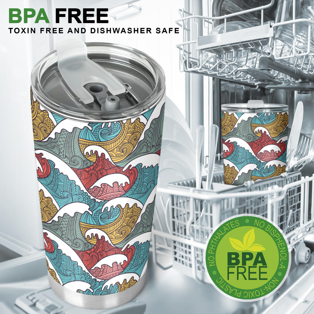 Tribal Wave Pattern Print Tumbler