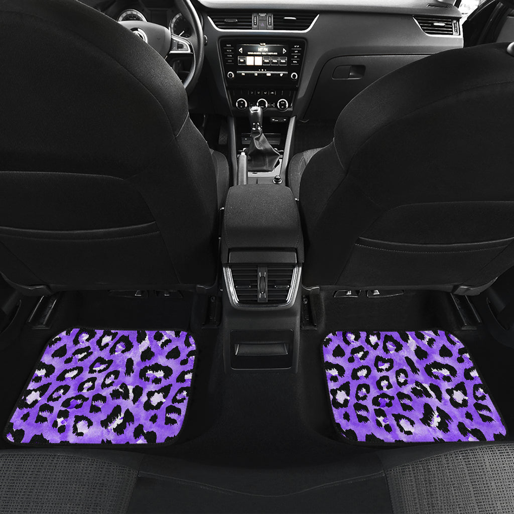Leopard Purple Skin Print Car Floor Mats Front Back