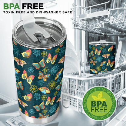 Butterfly Hand Draw Print Pattern Tumbler