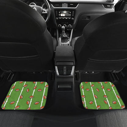 American Football on Field Themed Print Car Floor Mats Front Back
