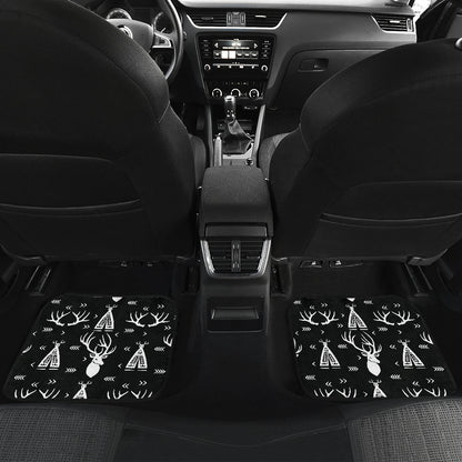 Deer Native Indian Print Pattern Car Floor Mats Front Back