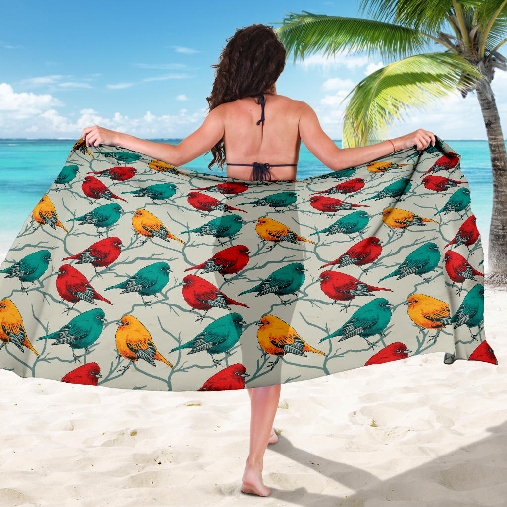 Birds Pattern Print Design 04 Sarong Pareo Wrap