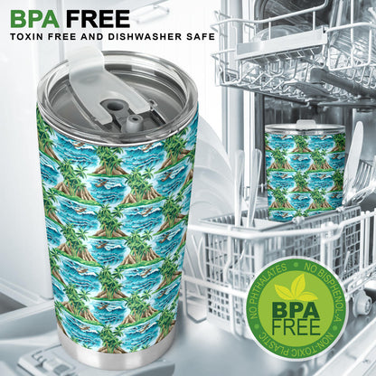 Palm Tree Hawaiian Themed Design Print Tumbler