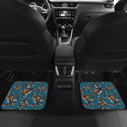 Sea Turtle Tribal Colorful Hand Drawn Car Floor Mats Front Back