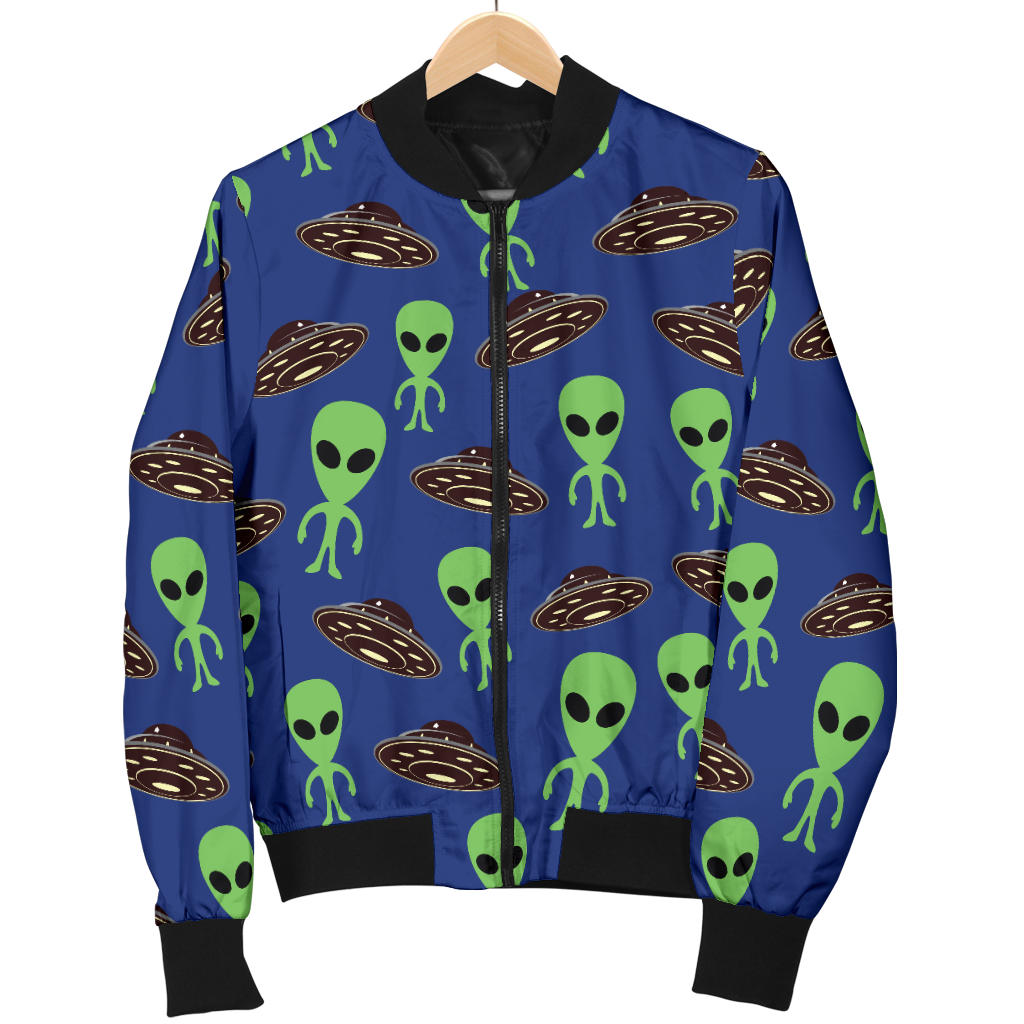 Alien Green UFO Pattern Men Bomber Jacket