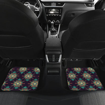Navajo Geometric Style Print Pattern Car Floor Mats Front Back
