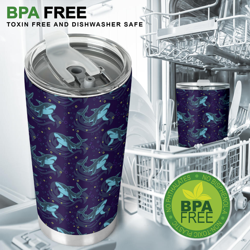Shark Themed Print Tumbler