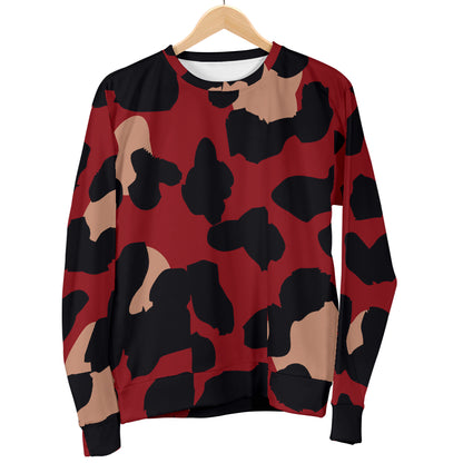 Cheetah Red Print Pattern Men Long Sleeve Sweatshirt