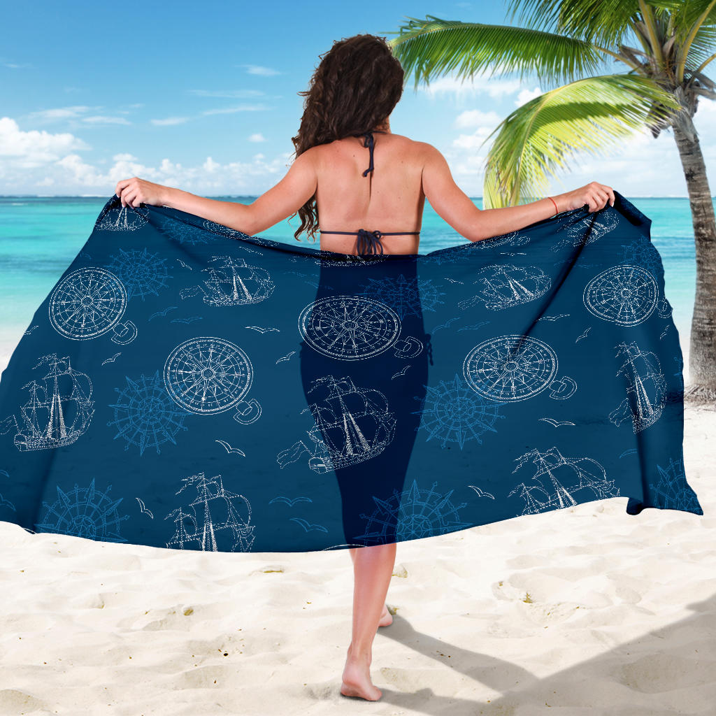 Nautical Pattern Print Design A04 Sarong Pareo Wrap