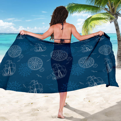 Nautical Pattern Print Design A04 Sarong Pareo Wrap