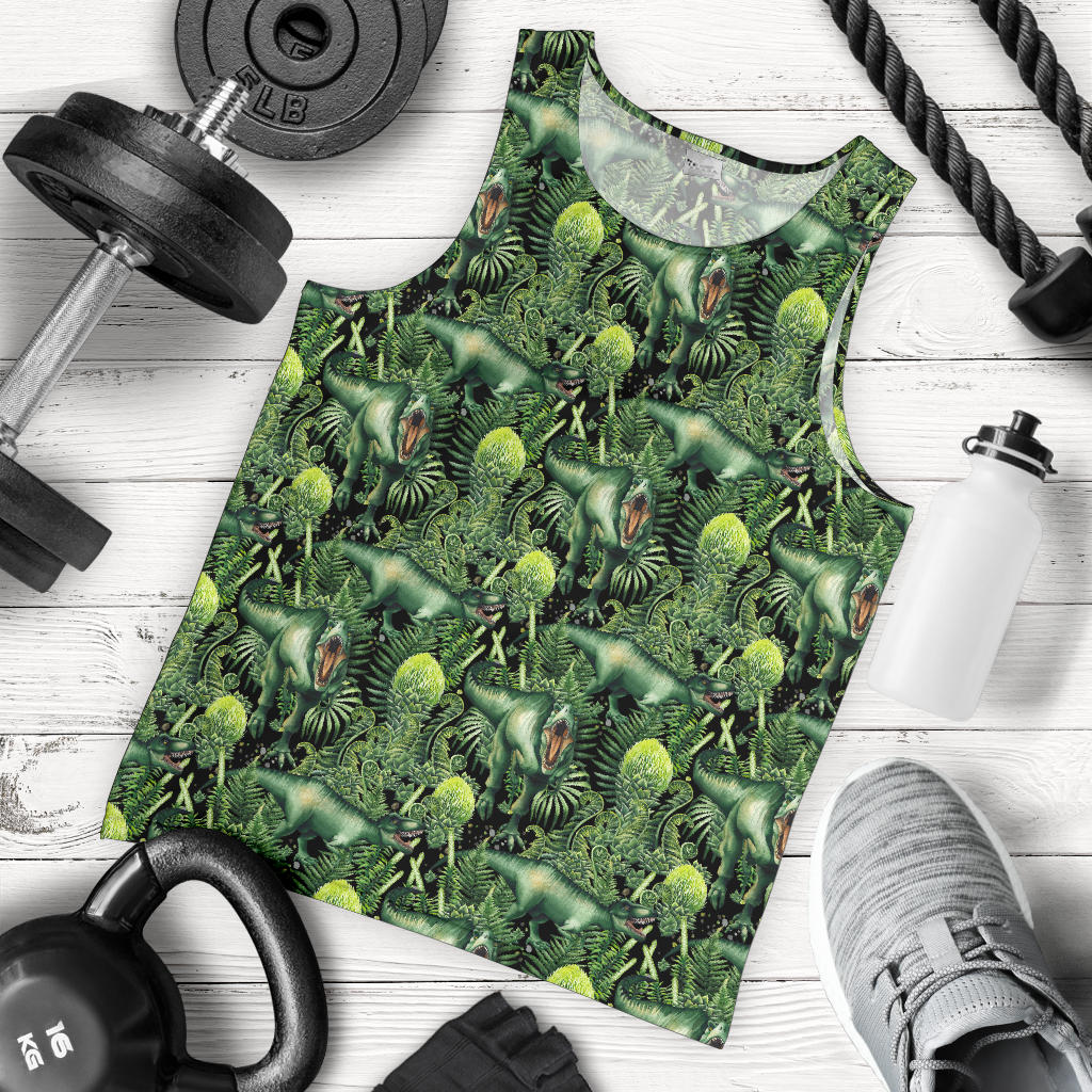 Dinosaur T Rex Print Pattern Men Tank Top