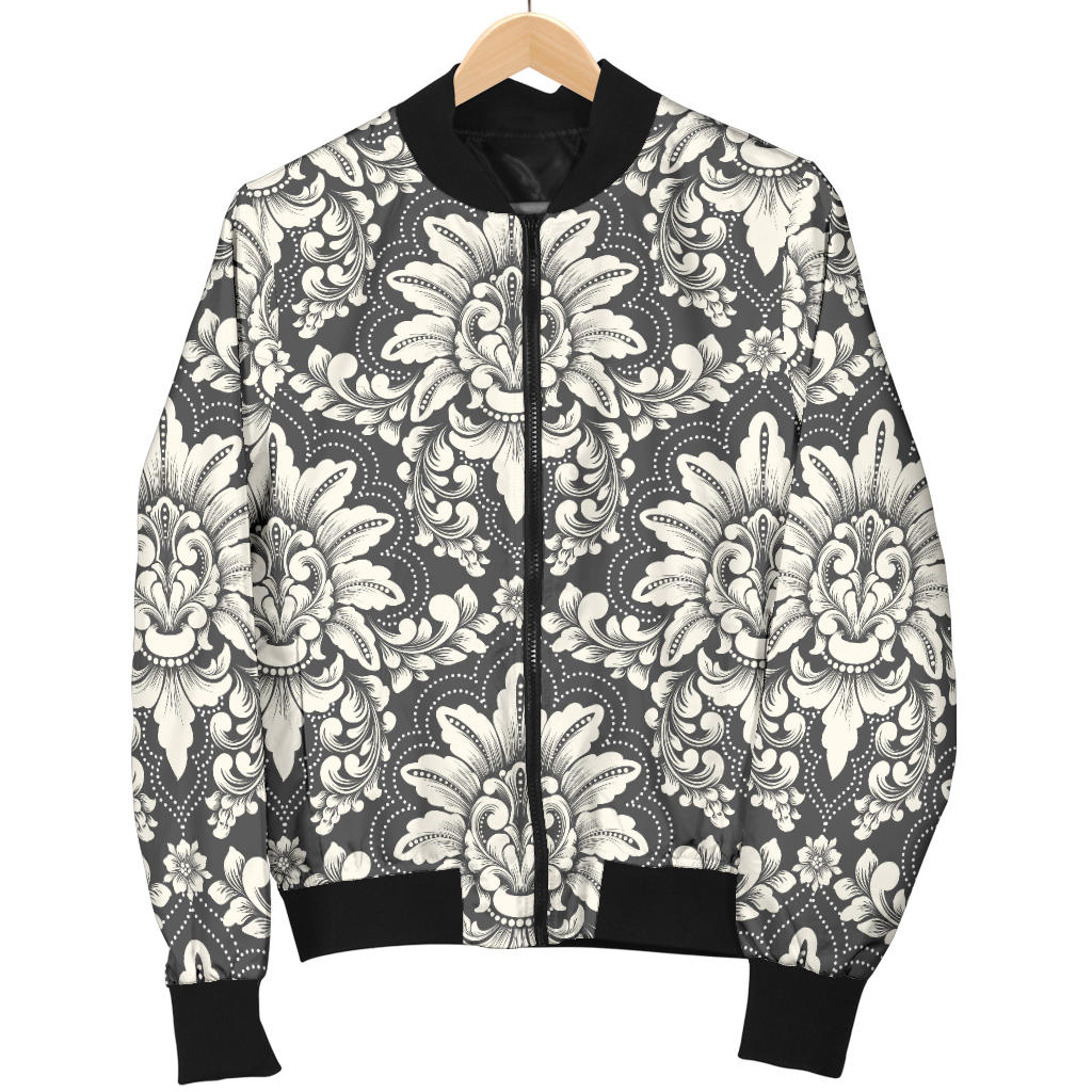 Damask Elegant Print Pattern Men Bomber Jacket
