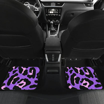 Cheetah Purple Neon Print Pattern Car Floor Mats Front Back