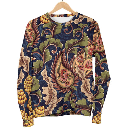 Floral Vintage Classic Print Men Long Sleeve Sweatshirt