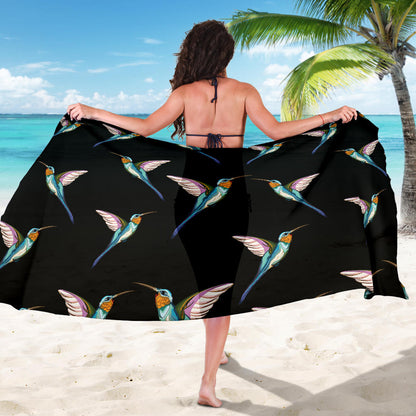 Hummingbird Pattern Print Design 06 Sarong Pareo Wrap
