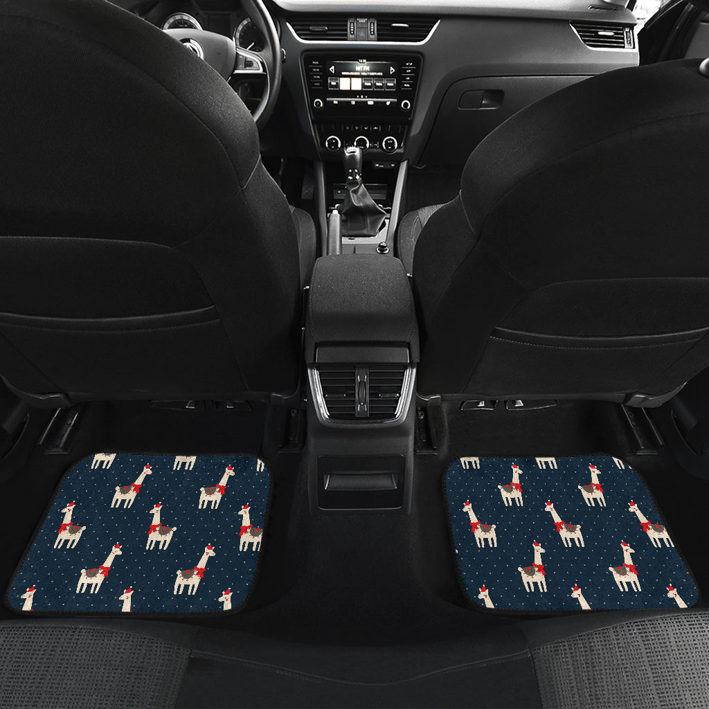 Llama with Polka Dot Themed Print Car Floor Mats Front Back