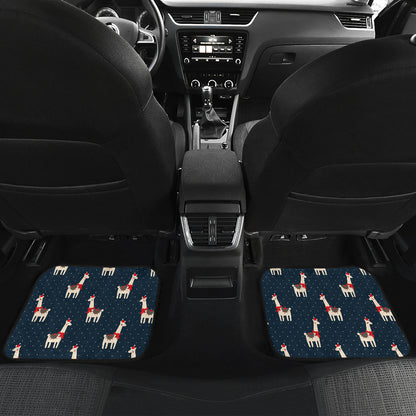 Llama with Polka Dot Themed Print Car Floor Mats Front Back