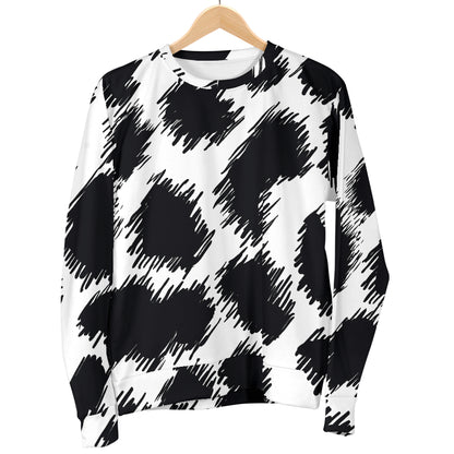 Cheetah Black Print Pattern Women Long Sleeve Sweatshirt
