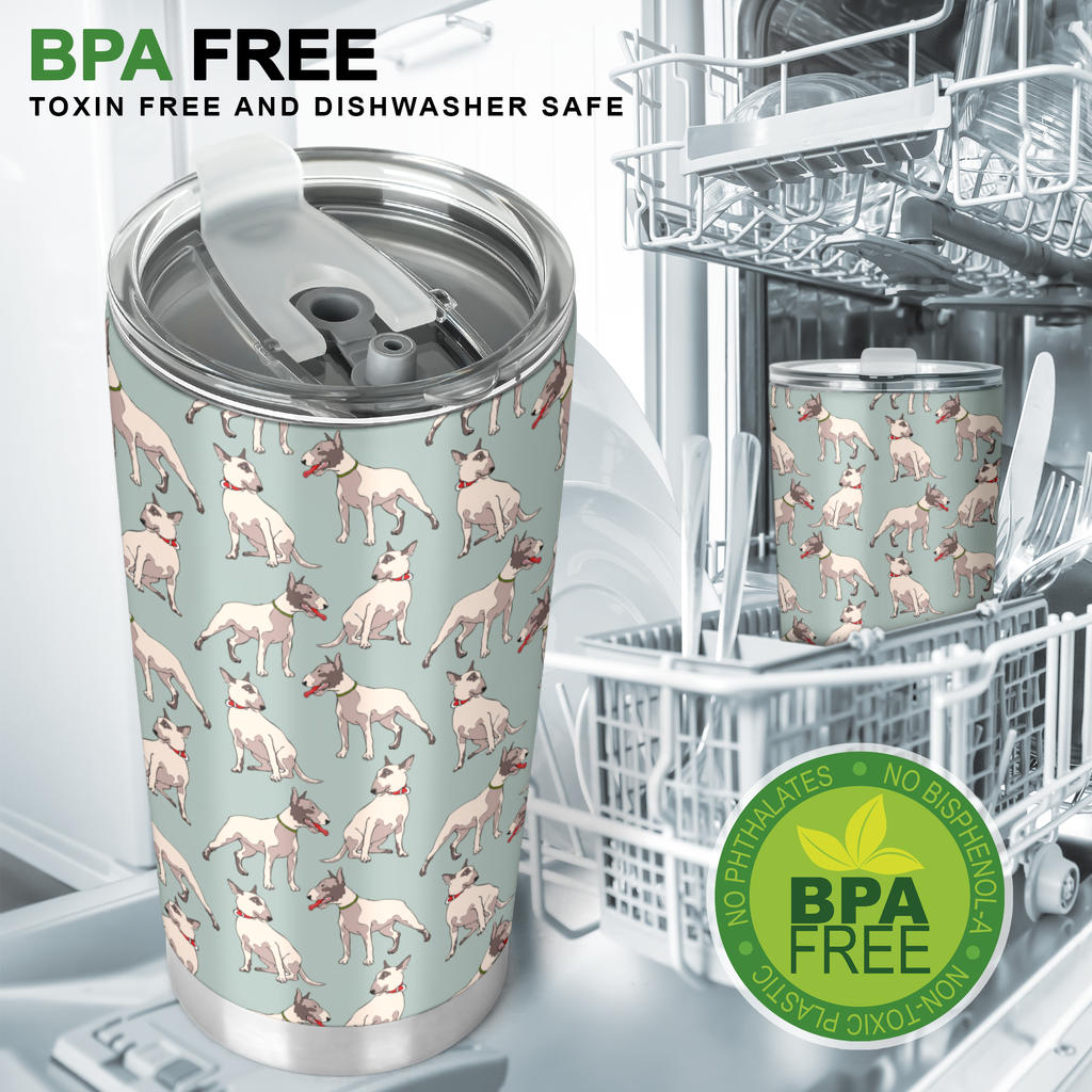 Bull Terrier Cute Print Pattern Tumbler