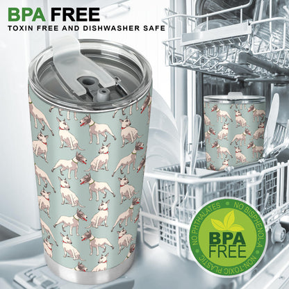 Bull Terrier Cute Print Pattern Tumbler