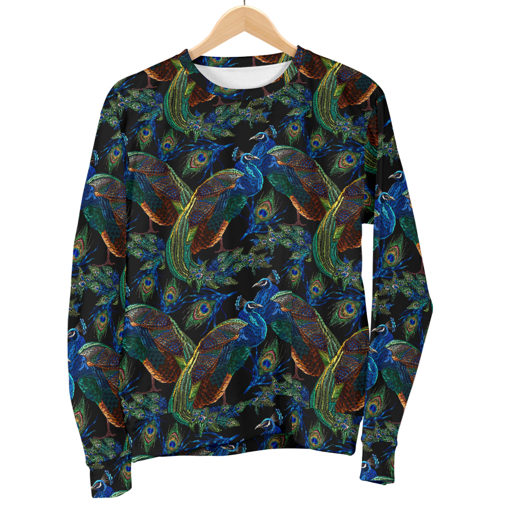 Peacock Themed Design Print Women Long Sleeve Sweatshirt