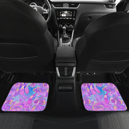 Psychedelic Trippy Mushroom Print Car Floor Mats Front Back