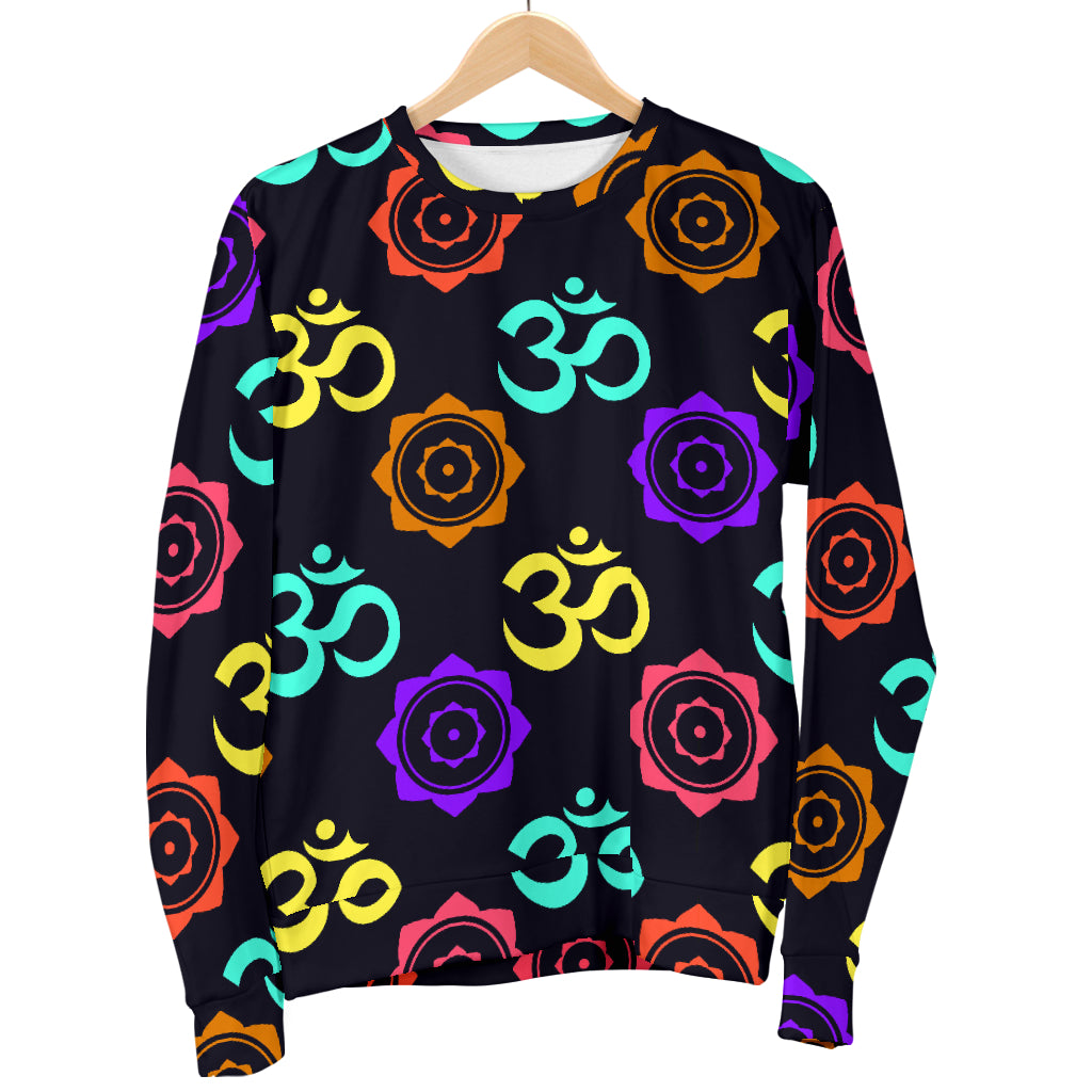 Chakra OM Print Pattern Women Long Sleeve Sweatshirt