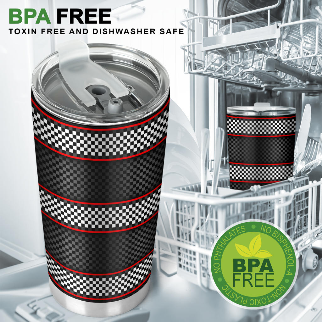 Checkered Flag Red Line Style Tumbler