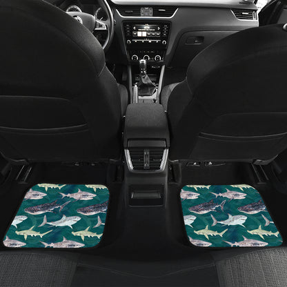 Shark Style Print Car Floor Mats Front Back