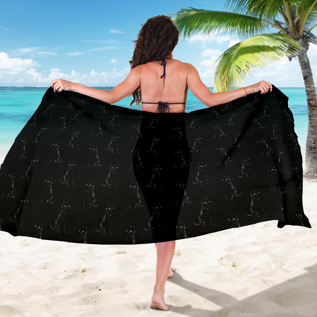 Black Cat Pattern Print Design 03 Sarong Pareo Wrap