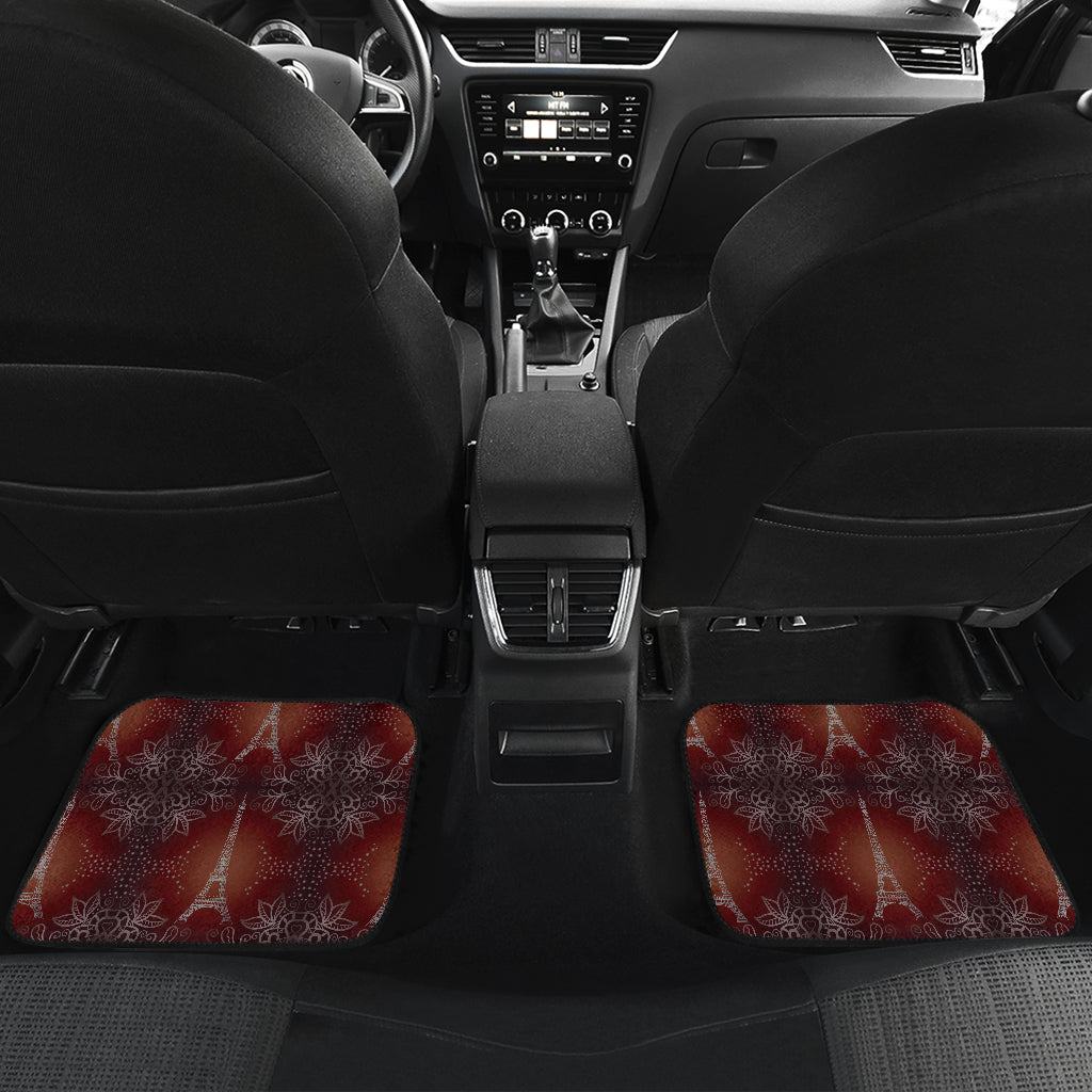 Eiffel Tower Drawing Print Car Floor Mats Front Back