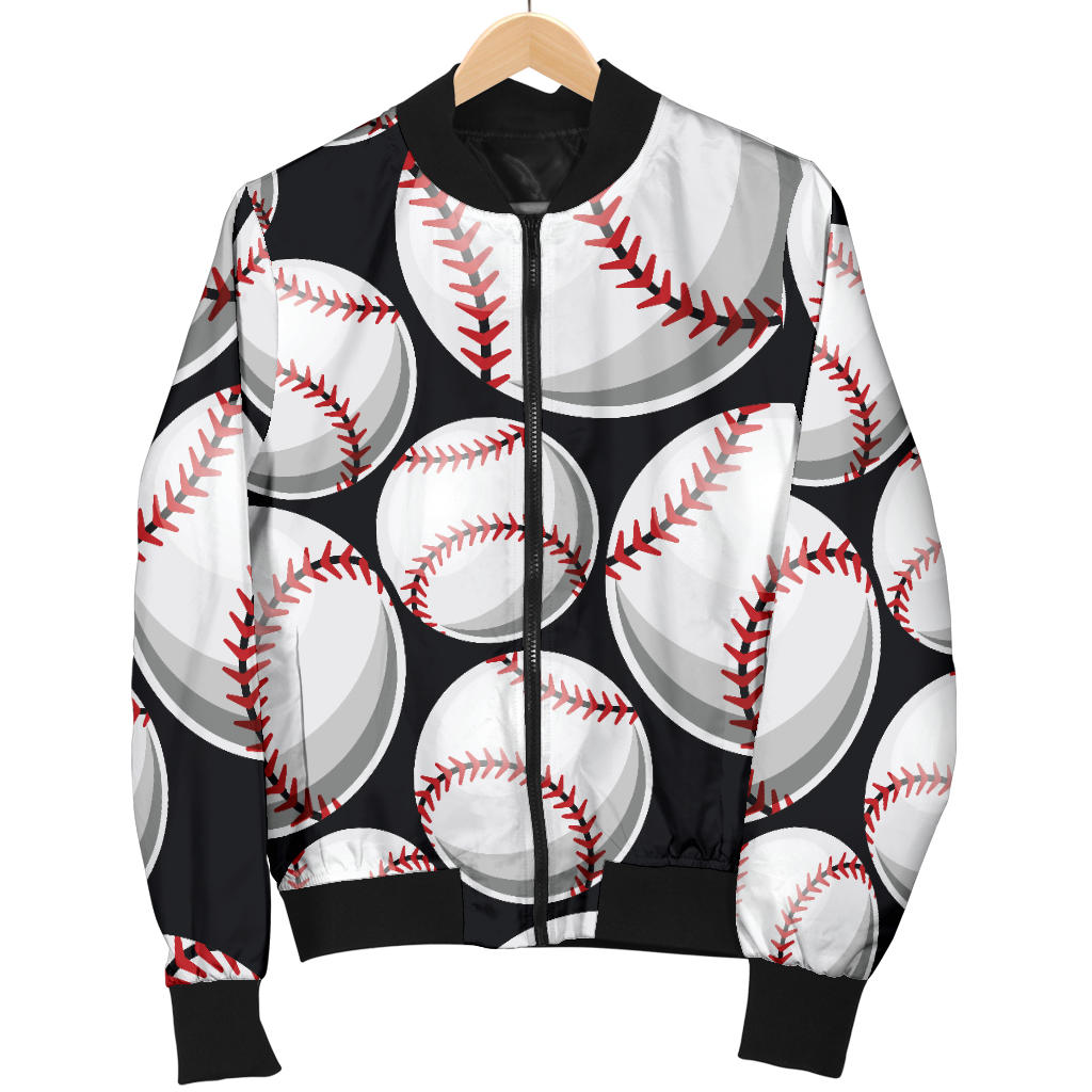 Baseball Black Background Men Bomber Jacket