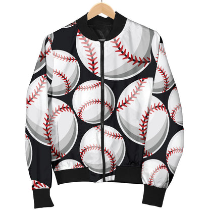 Baseball Black Background Men Bomber Jacket