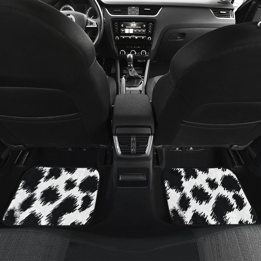 Cheetah Black Print Pattern Car Floor Mats Front Back