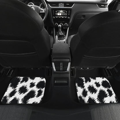 Cheetah Black Print Pattern Car Floor Mats Front Back