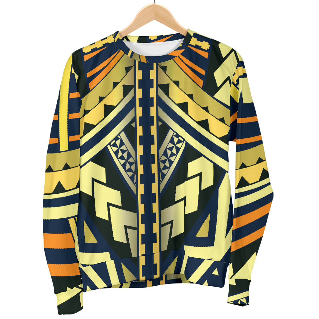 Polynesian Tattoo Print Men Long Sleeve Sweatshirt