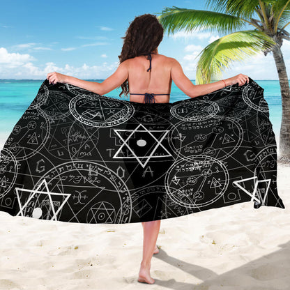 Pentagram Pattern Print Design A01 Sarong Pareo Wrap