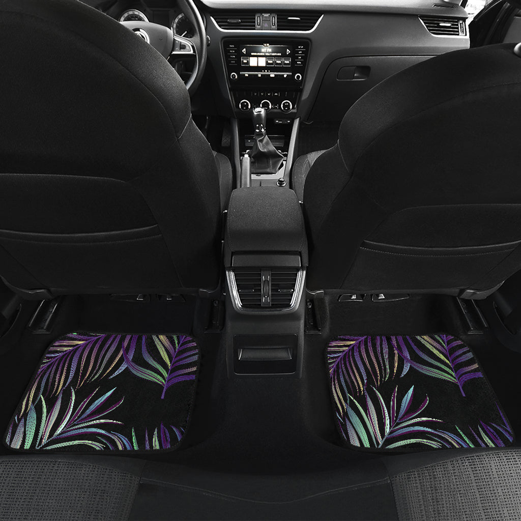 Tropical Palm Leaves Pattern Brightness Car Floor Mats Front Back