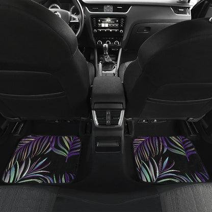 Tropical Palm Leaves Pattern Brightness Car Floor Mats Front Back