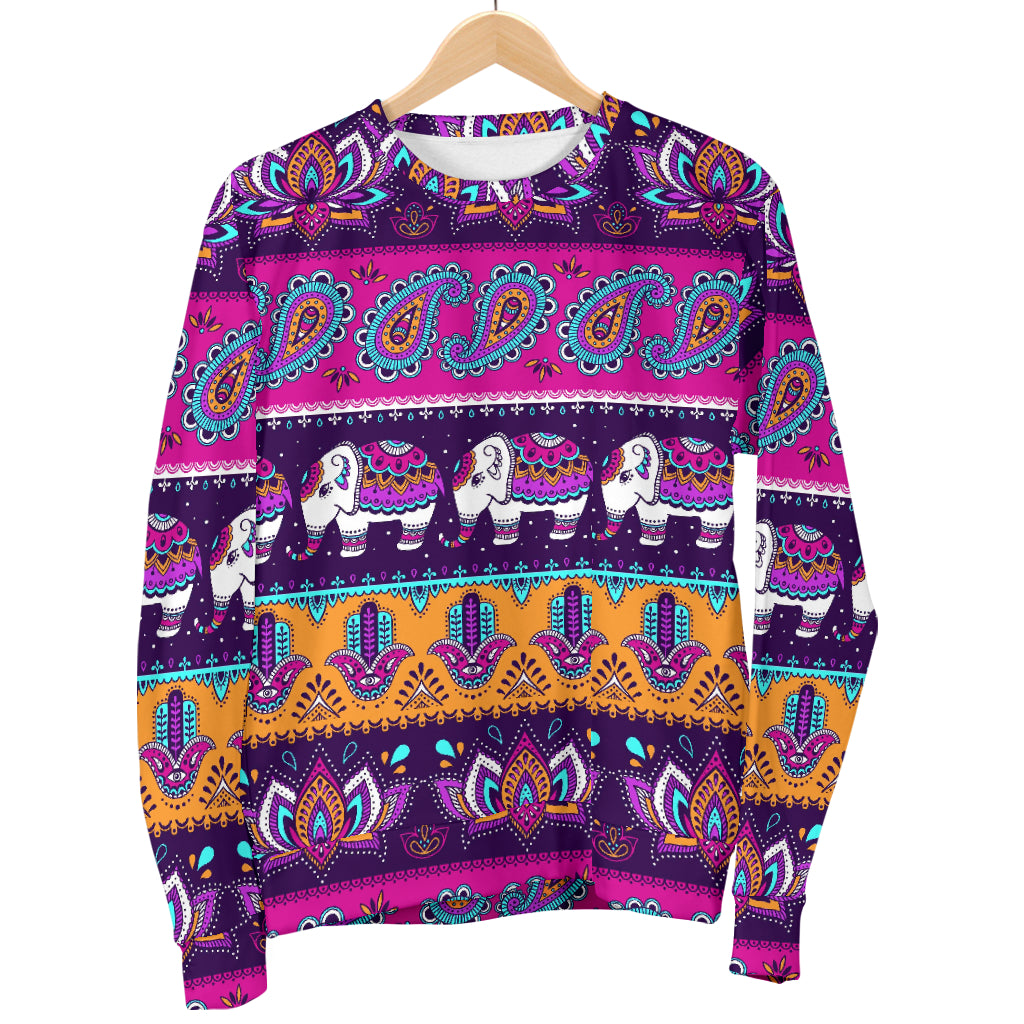 Boho Indian Style Pattern Men Long Sleeve Sweatshirt