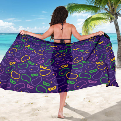 Mardi Gras Pattern Print Design 04 Sarong Pareo Wrap