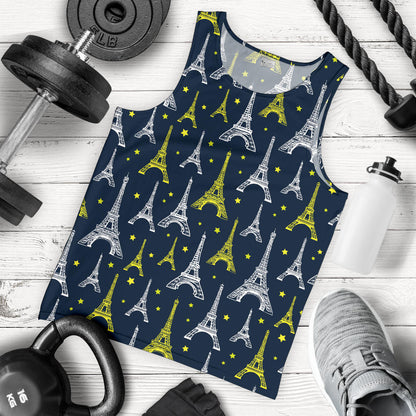 Eiffel Tower Star Print Men Tank Top