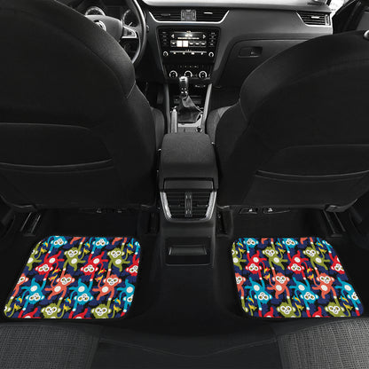 Monkey Colorful Design Themed Print Car Floor Mats Front Back