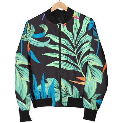 Tropical Palm Leaves Hawaiian Flower Men Bomber Jacket