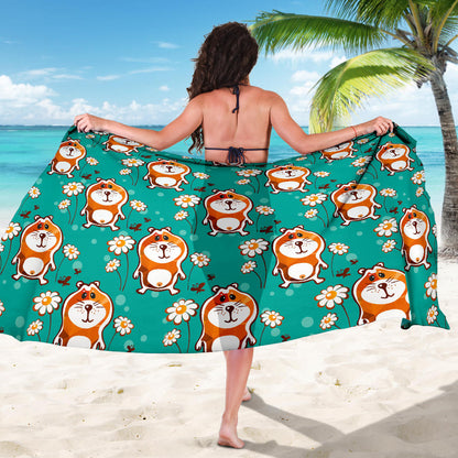 Hamster Pattern Print Design 01 Sarong Pareo Wrap
