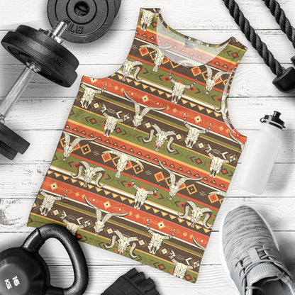 American indian Skull Animal Men Tank Top