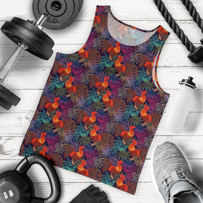 Rooster Print Style Men Tank Top