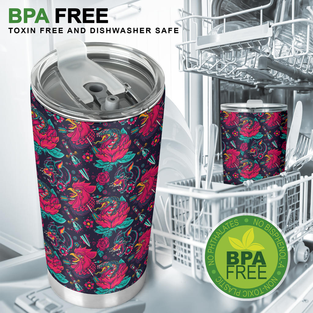 Old School Tattoo Print Tumbler