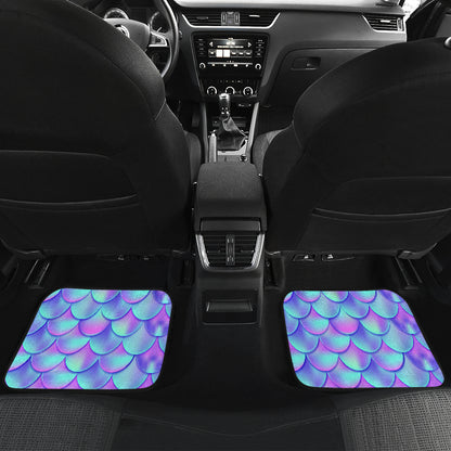 Mermaid Tail Design Print Pattern Car Floor Mats Front Back